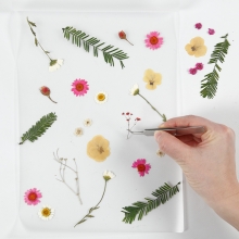 Dekoration med laminerade, torkade blommor i posterlister DIY Inspiration