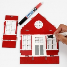 3D Pussel Plywood Hus Höjd: 24 cm Julpyssel Kit