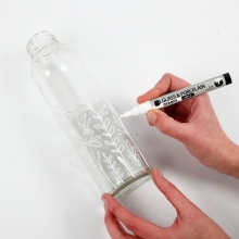 Vattenflaska av Glas Bambu 500 ml Med Bambu-kork Glasflaska
