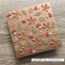 Embossing Folder 3D - 15x15 cm - Autumn Leaves - Vaessen