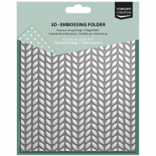 Embossing Folder 3D - 15x15 cm - Knitted Pattern - Vaessen