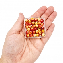 Vaxpärlor 8 mm - Orange - Oil Paint - 33 st