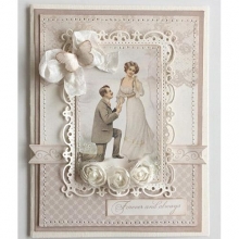 Papper Pion Vintage Wedding White Flowers Bröllop Kärlek Alla Hjärtans Dag