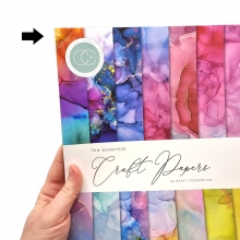 Paper Pad 12x12 med vikt hörn - Craft Consortium - Ink Drops Vivid