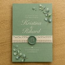 Strukturpapper A4 Salvia Grön Eucalyptus Bröllop, inbjudan, 20 ark