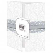 Bröllopskort med kuvert 25-pack 6"x6" White Damask Gatefold Papermania Kort