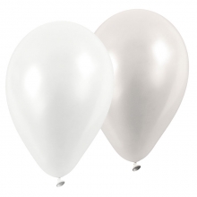 Ballonger 10 st Pärlemo och Vit - Happy Moments