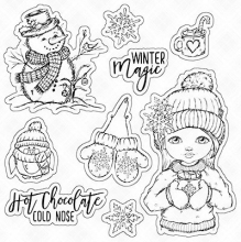Stämpel Vinter Winter Clearstamps Flicka