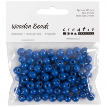 Träpärlor 8 mm Blå 15 g ca 80 st till scrapbooking, pyssel och hobby