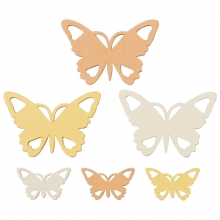 Trädekorationer 54 st - Dekorativa Fjärilar - Gul, Orange