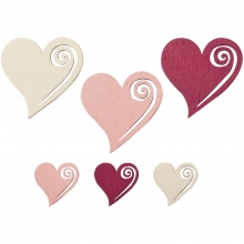 Trädekorationer 54 st - Romantiska Hjärtan Med Swirl
