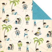 Papper October Afternoon Treasure Map X Marks The Spot Mönstrade Scrapbooking