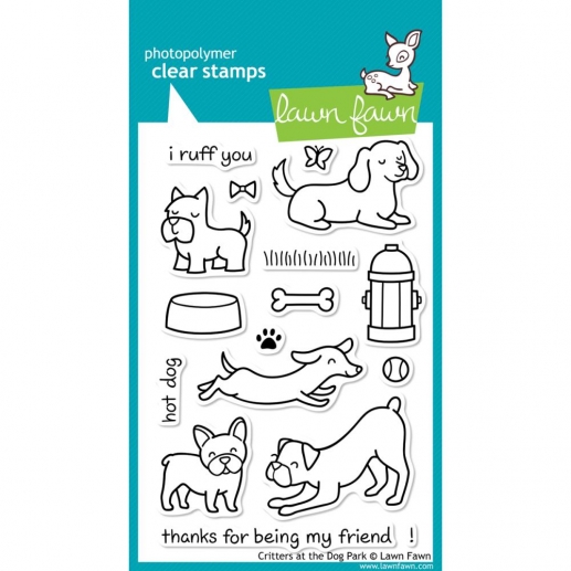 Clear Stamps 4"X6" Lawn Fawn Critters At The Dog Park Stämplar