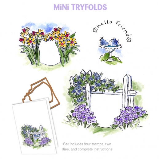 Mini Tryfolds Stamps Art Impressions Hello Friend Stämplar Uppdelat på Tillverkare