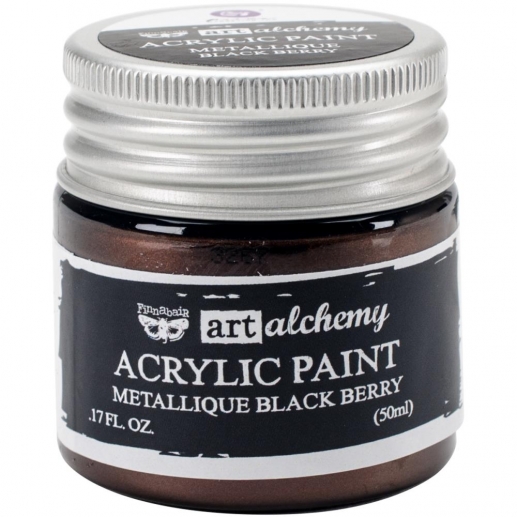 Finnabair Alchemy Acrylic Paint Metallique Black Berry Konstnärsfärg Prima