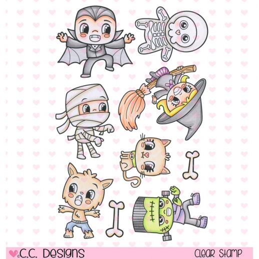 Clearstamps CC Design Halloween Cuties Halloweenpyssel Höstpyssel