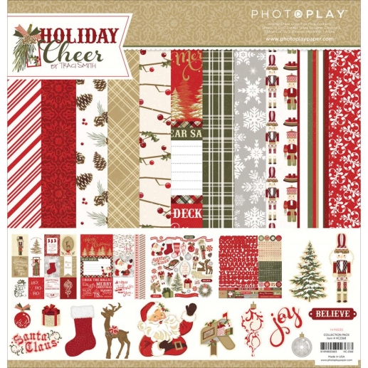 Paper Pad 12"x12" Photo Play Holiday Cheer, Prints Julpyssel Papper