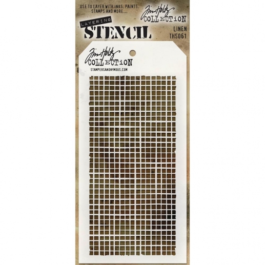 Schablon Tim Holtz Linen Schabloner till scrapbooking, pyssel och hobby