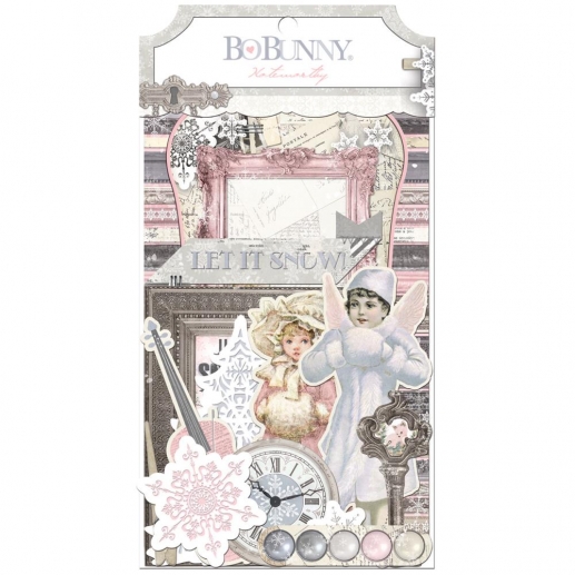 Die Cuts Noteworthy Winter Whishes 50 delar Bo Bunny Scrapbooking Papper