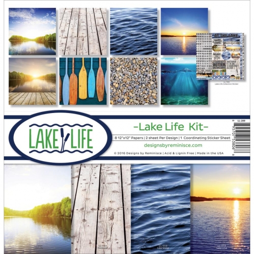 Paper Kit 12x12 Reminisce Lake Life till scrapbooking, pyssel och hobby