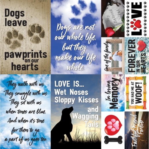 Stickers 12x12 Reminisce Pawprints On My Heart