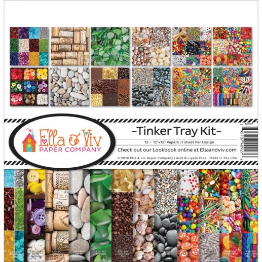 Paper Kit 12x12 Ella & Viv Tinker Tray till scrapbooking, pyssel och hobby