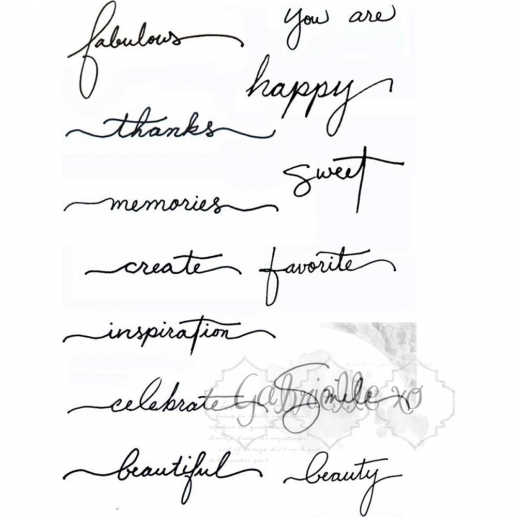 Clearstamps 49 and Market Gabis Word Scrapbooking Papper