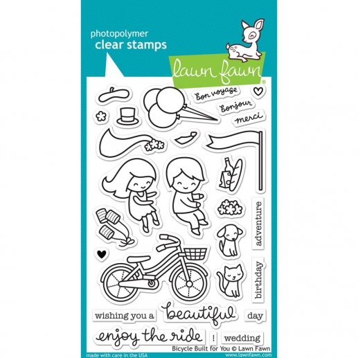 Clear Stamps 4"X6" Lawn Fawn Bicycle Built For You Stämplar