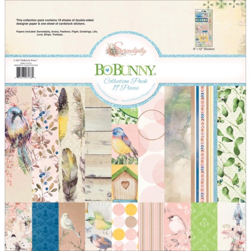 Paper Pack BoBunny Collection 12x12 Serendipity Scrapbooking Papper