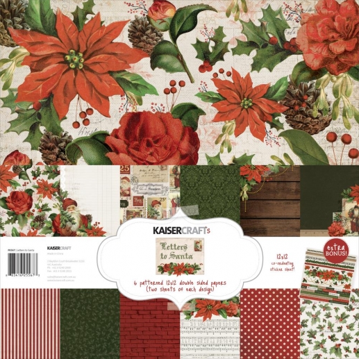 Paper Pack 12x12 Letters To Santa Kaisercraft Scrapbooking Papper
