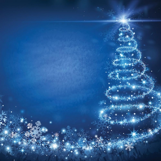 Papper Ella & Viv Blue Christmas Sparkling Swirl Tree Julpyssel