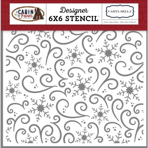 Schablon Carta Bella 6”x6” Snowflake Swirl