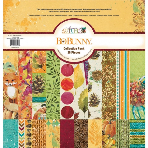 Paper Pack BoBunny Collection 12x12 Dreams of Autumn Scrapbooking Papper