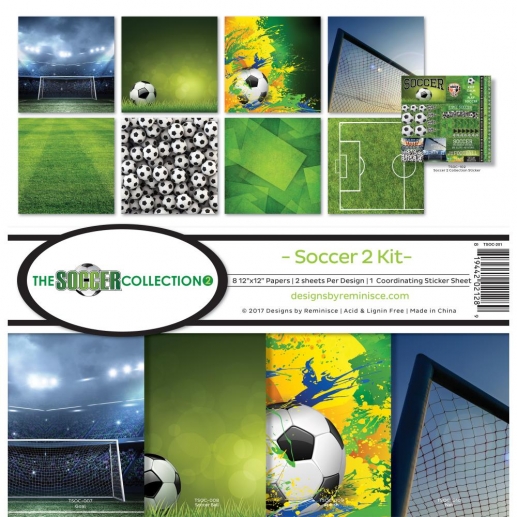 Paper Kit 12x12 Reminisce Soccer 2 Julpyssel