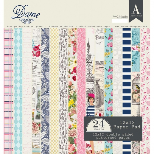 Paper Pack Authentique 12"X12" Dame Papperspack 12 Tum