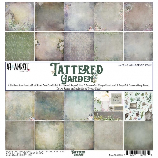 Paper Pad 12x12 Tattered Garden 49 and Market Scrapbooking Papper