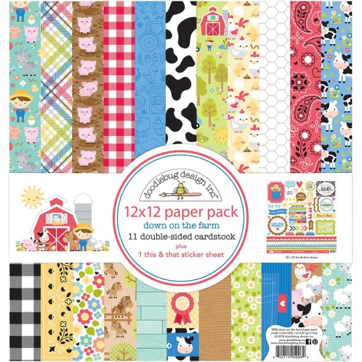 Paper Pack 12x12 Doodlebug Down On The Farm