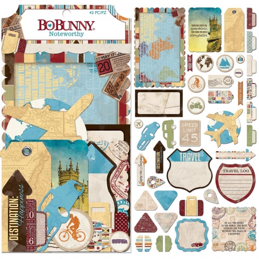 World Traveler Die Cuts Bo Bunny Scrapbooking Papper