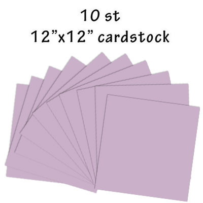 Paket Pris 10 st släta cardstock 30,5x30,5 Ljuslila 12"x12"