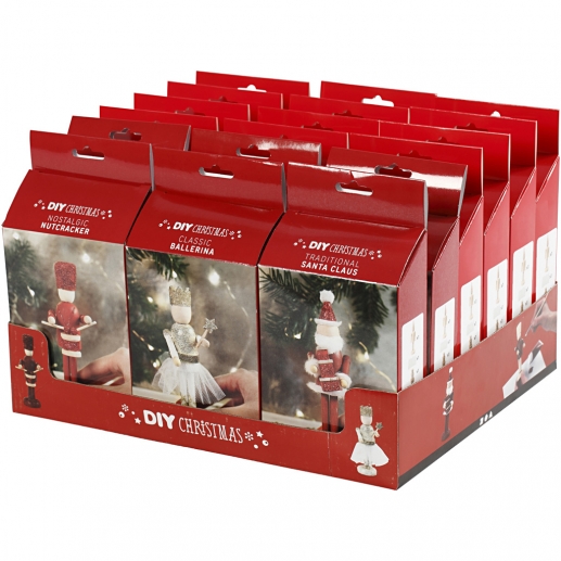 Pysselset Nötknäpparen, jultomten och ballerinan 18 set Julpyssel Kit