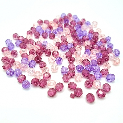 Pärlor Facett Rund 6mm Summer Mix 17 gram Akrylpärlor