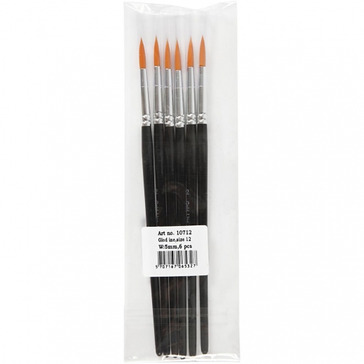 Pensel Gold Line Rund nr 12 6 st till scrapbooking, pyssel och hobby