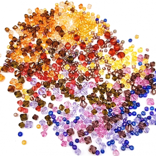 Pärlor Mix Warm Sunshine 20 designer 65 g ca 600 Akrylpärlor