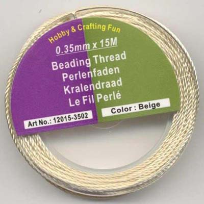 Smyckestråd Beading Thread Beige 0,35 mm x 15 m