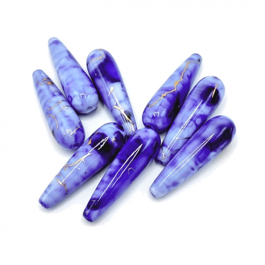 Akrylpärlor Waterdrop Blå 30x8 mm 8 st till scrapbooking, pyssel och hobby