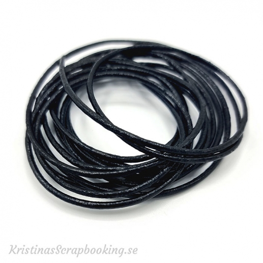 Lädersnöre 2 mm Svart m Läder Snöre Band
