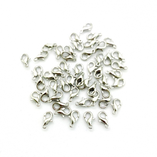 Karbinhake 10 mm - Försilvrad - 50 st
