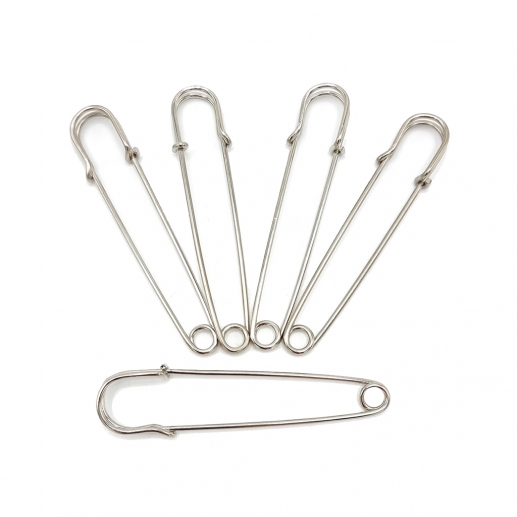 Stor Broschnål 5 st - Brooch Pin- 55mm - Platinum