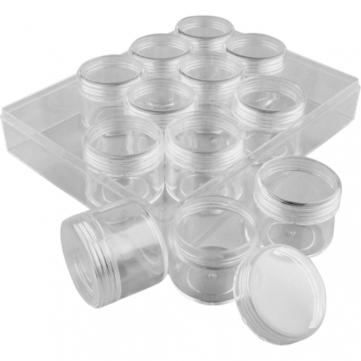 Akrylburkar i Set 12 st - Skruvlock - 3 cm hög