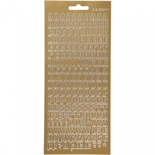 Stickers 10x23 cm Guld Bokstäver Klistermärken